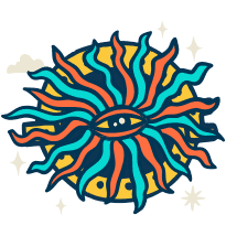 Oeil avec des tentacules sortant par un hublot